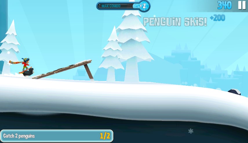 Ski Frenzy while escaping a massive avalanche and dodging snowy mountain obstacles.