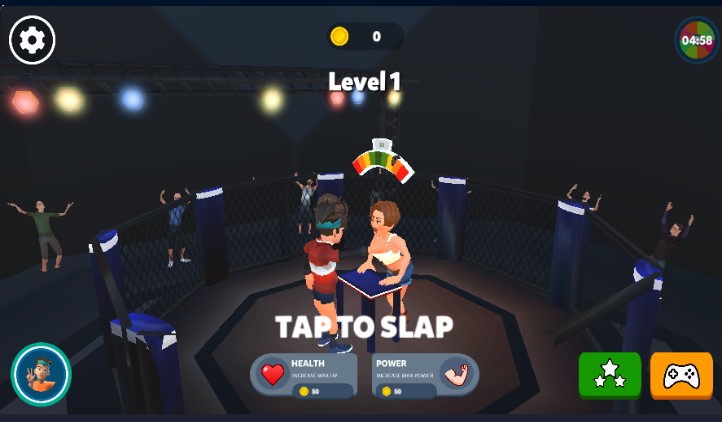 Slap Champions gameplay with characters slapping opponents off the platform