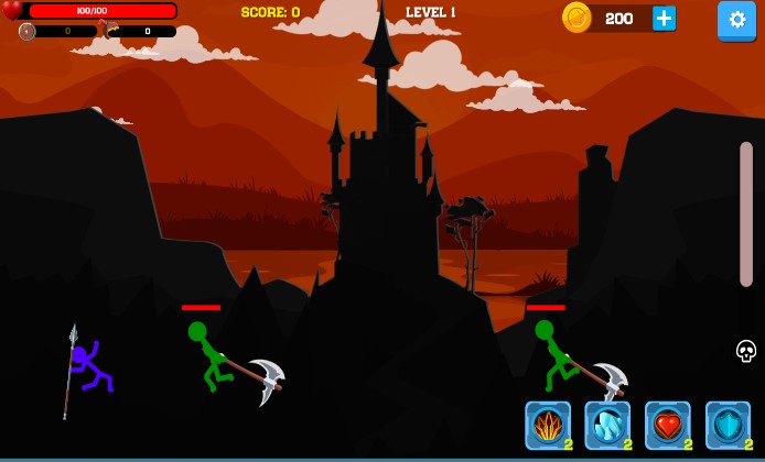 Images of stick figure soldiers fighting in History Battle