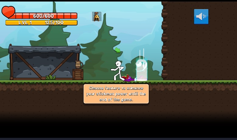 Stickman Rebirth physics-based combat scene in 2D arena